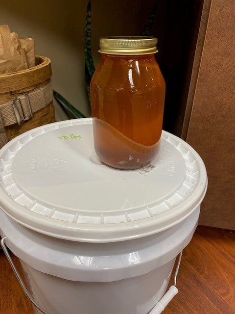 Bulk Honey 50lbs in a five gallon bucket.